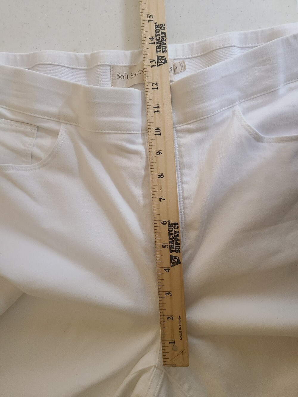 Soft Surroundings White Pull On Stretch Denim Jeans Crop Capri XL - Picture 7 of 8
